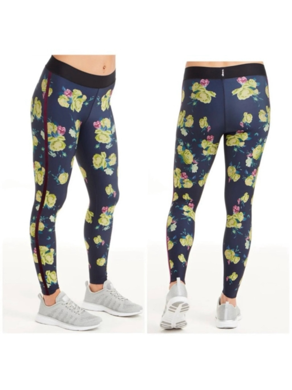 Ultracor X Soulcycle Navy Floral Leggings With Velvet Size Small